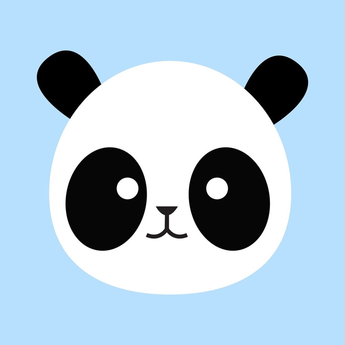 Baby Panda Face Fabric Panel