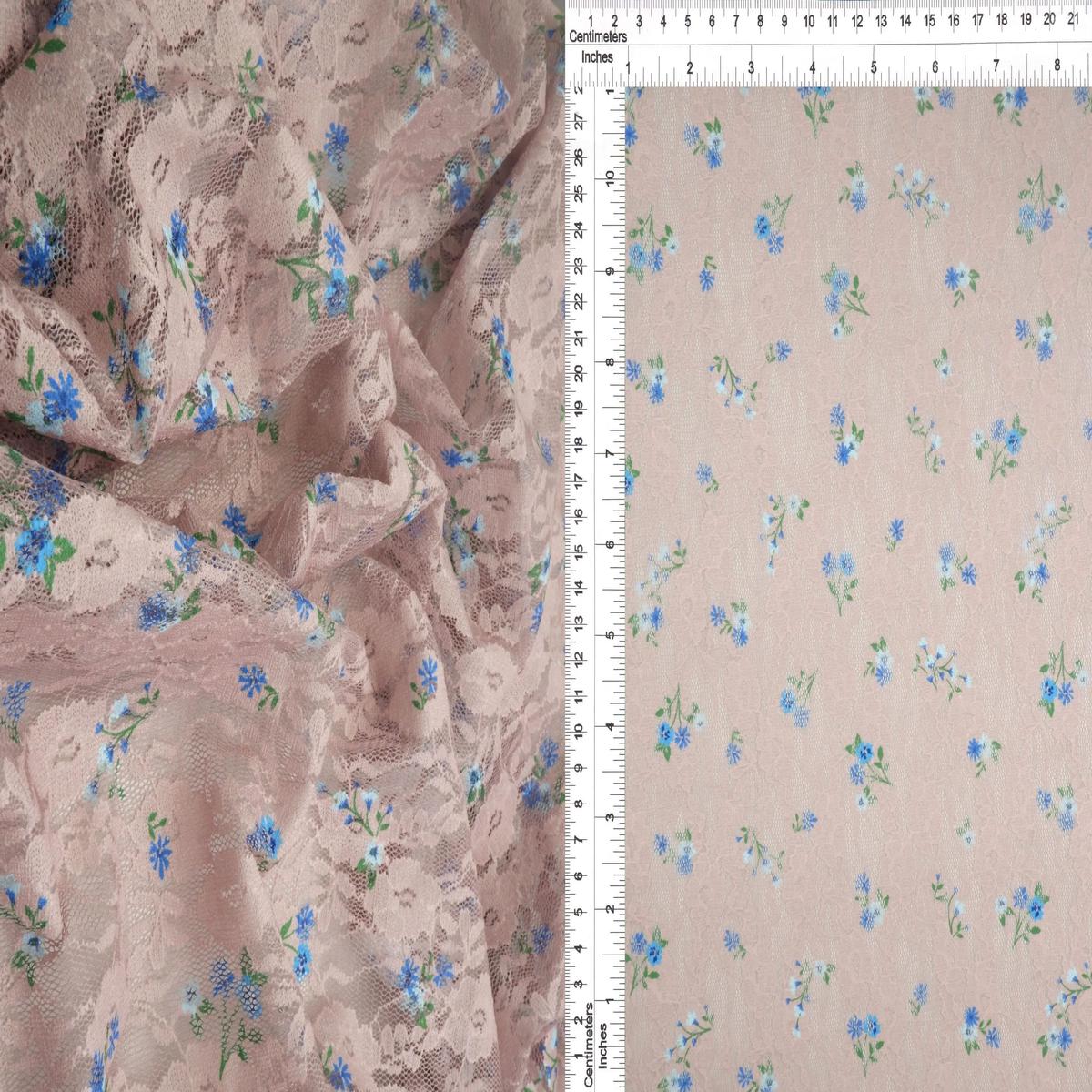 Ditsy Floral Digital Print Lace Fabric - LACE4481-M11371 - COCO