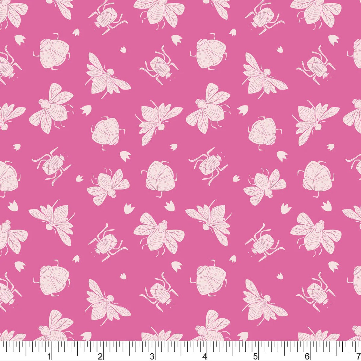 Fabric, My Garden Flying Bugs Magenta, PH0507