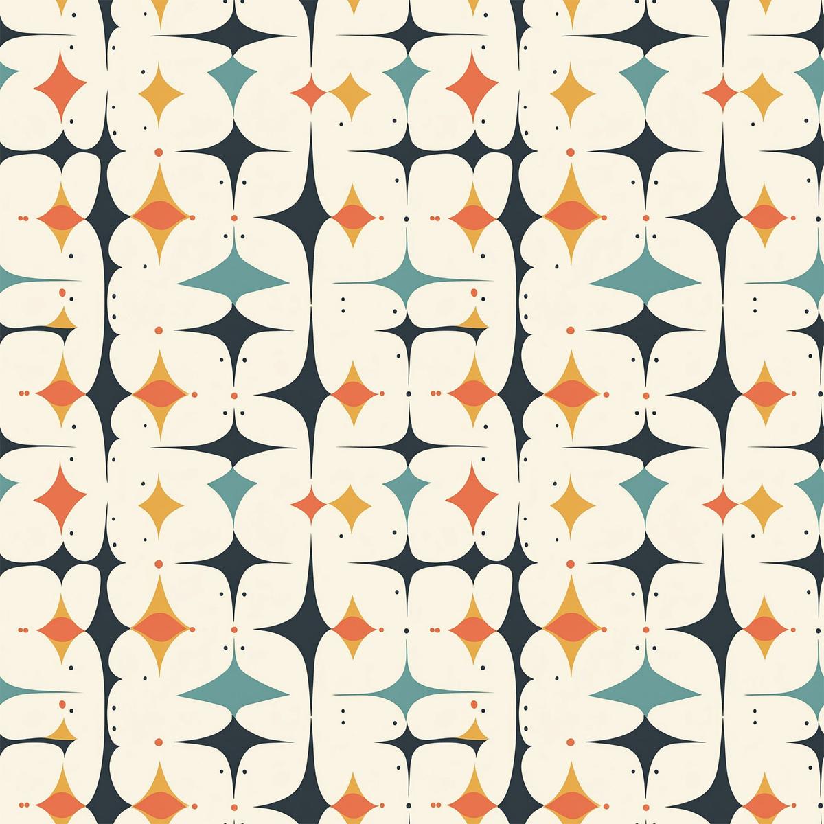 Modern Retro Geometric Pattern 11 Quilting Cotton Fabric