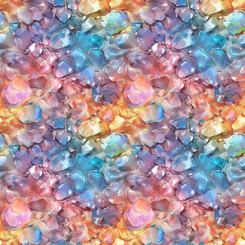Opal Gemstone Pattern 7 Quilting Cotton Fabric