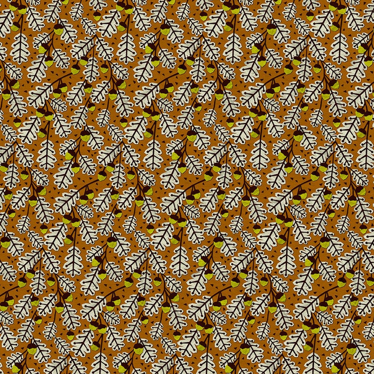 Acorns - Brown/Green - Quilting Cotton