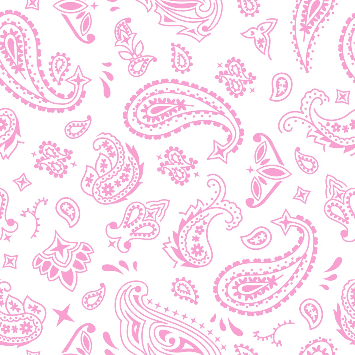 Bandana Fabric - Cupid Pink on White