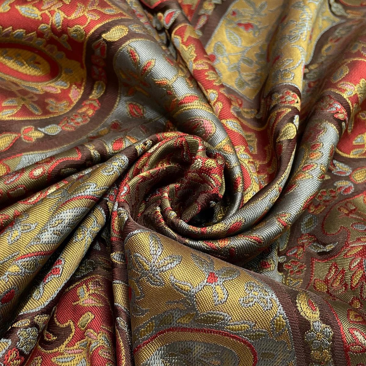 Barbara - Jacquard Poly/Acrylic Woven - Brown Multi Paisley - 0.75M Bundle