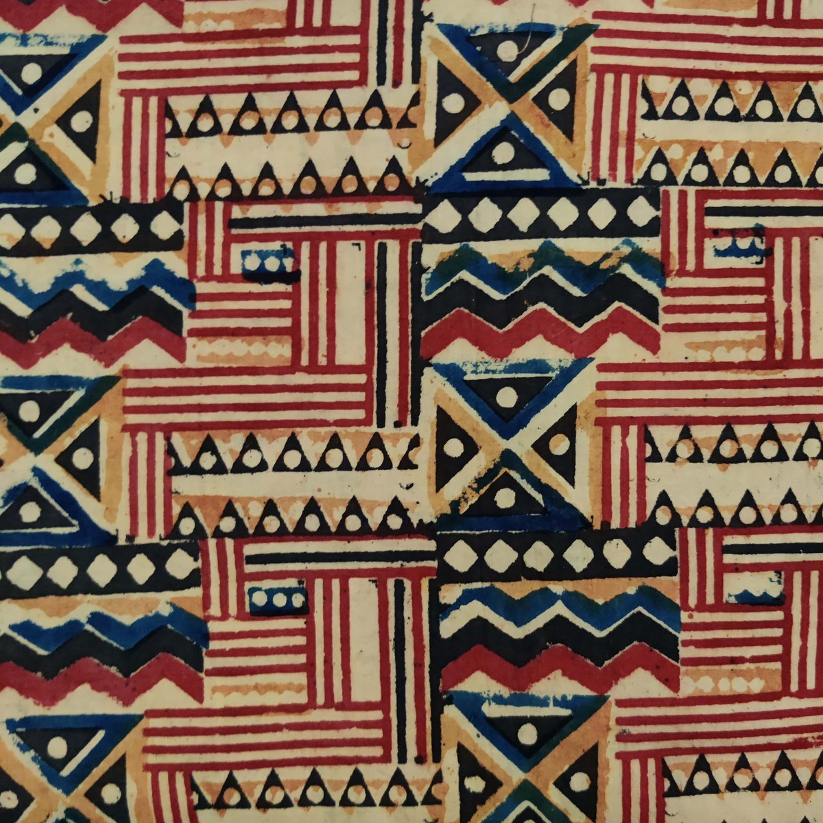 Mustard Geometric Hand Block Print Fabric