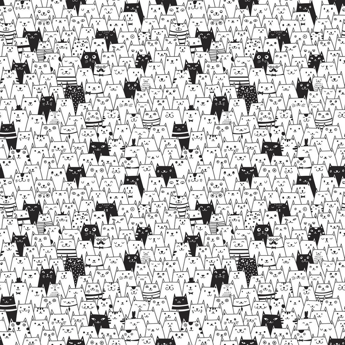 Packed Cats Fabric