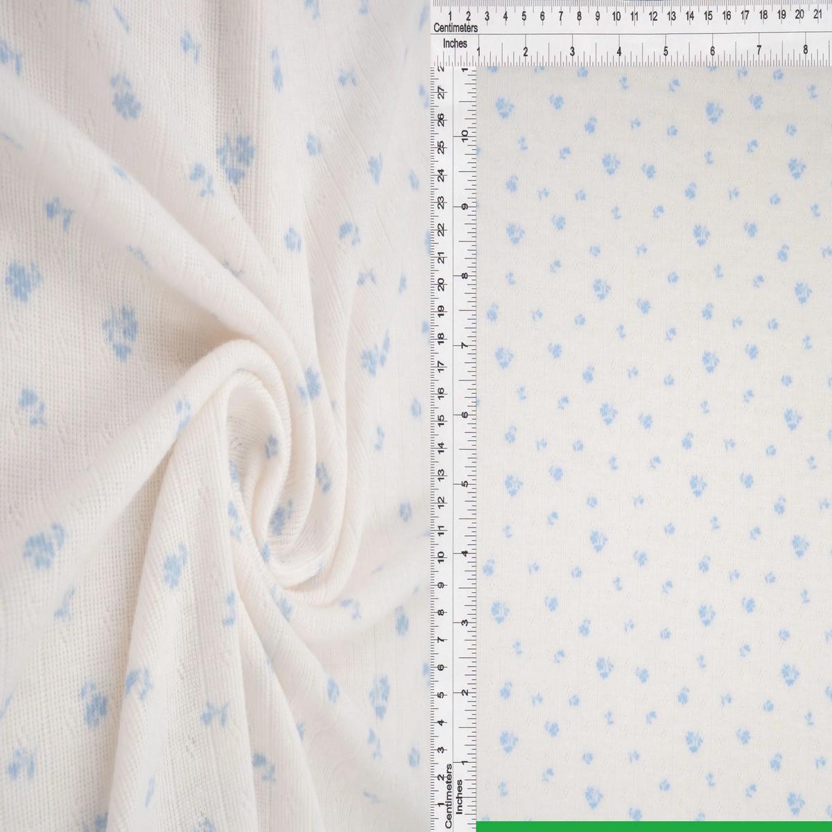 Ditsy Print Cotton Style Pointelle Knit Fabric - KNT4606-MS11366