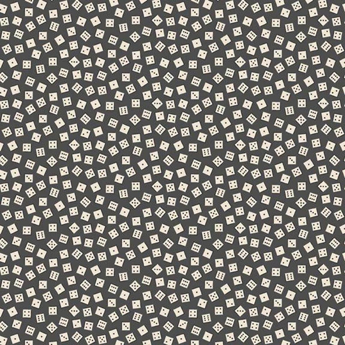 Full House - Tossed Dice - Charcoal 44" / 45" Fabric Per Yard