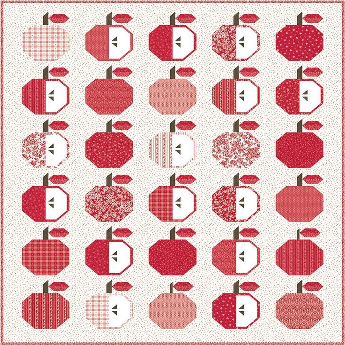 SALE Apple Season Boxed Quilt Kit KT-15660 - Jennifer Long - Riley Blake - Box Pattern Fabric - Red Delicious Apples - Quilting Cotton