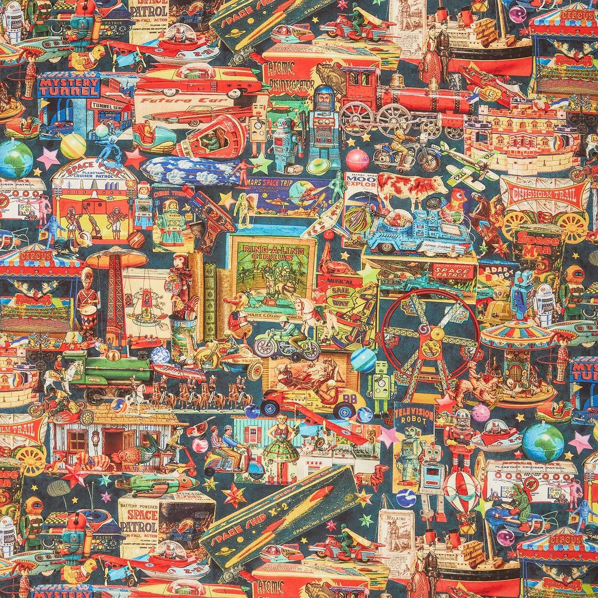 Toy Chest - Toys Vintage Yardage