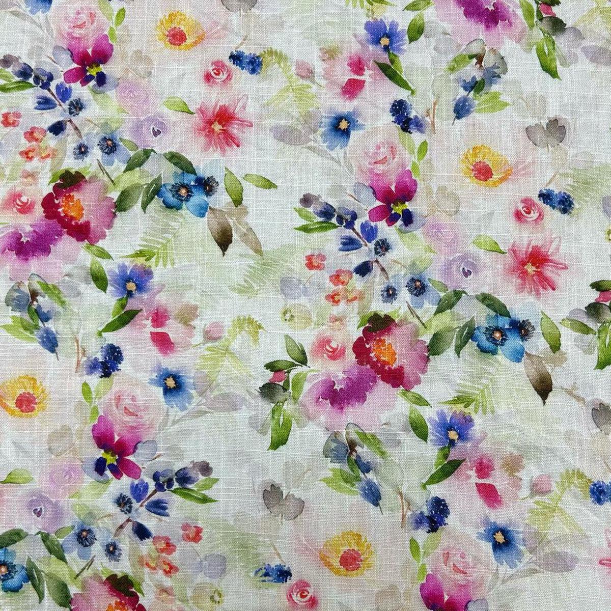 Flower Meadow Linen Viscose Fabric