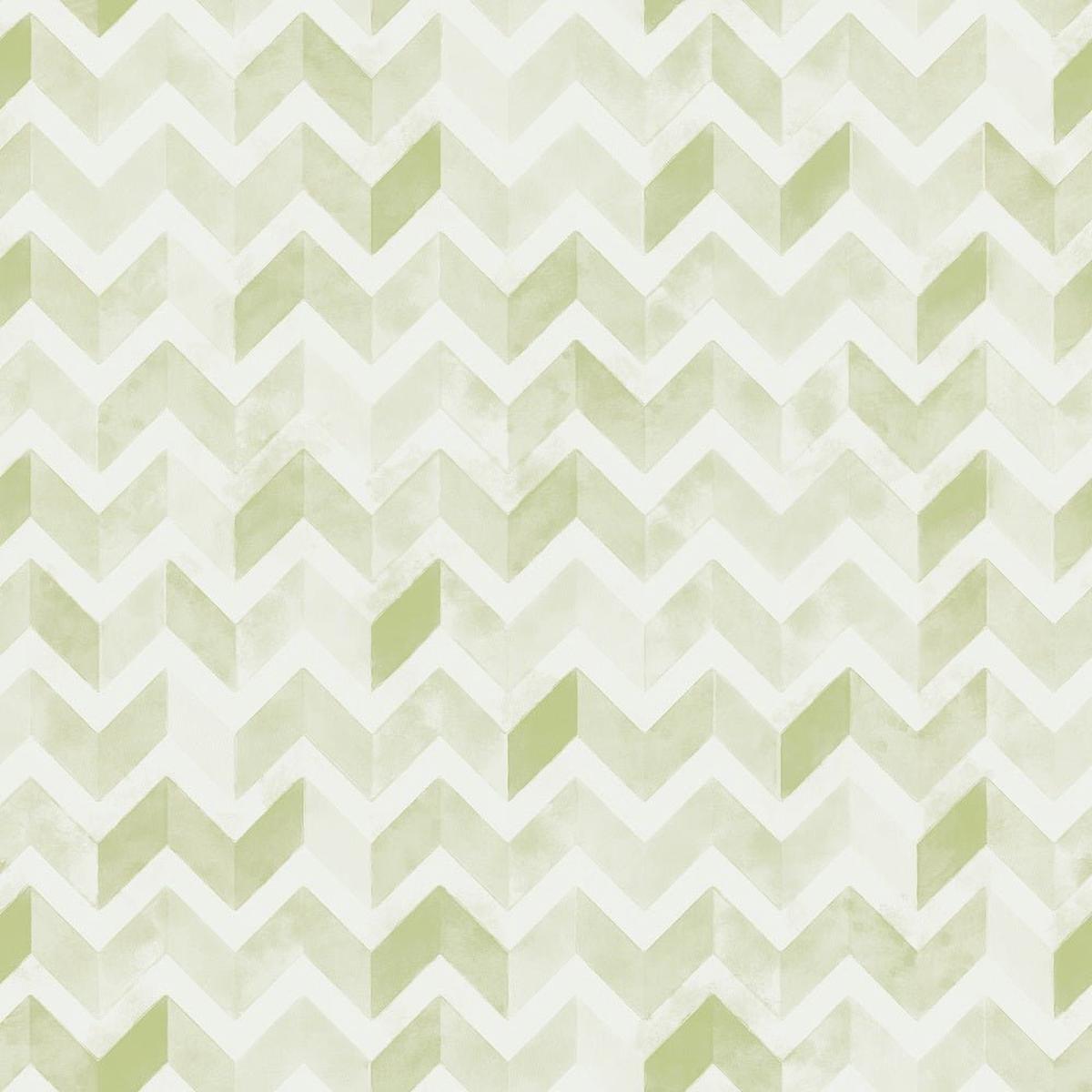 Watercolor Zigzag Fabric - Olive Green