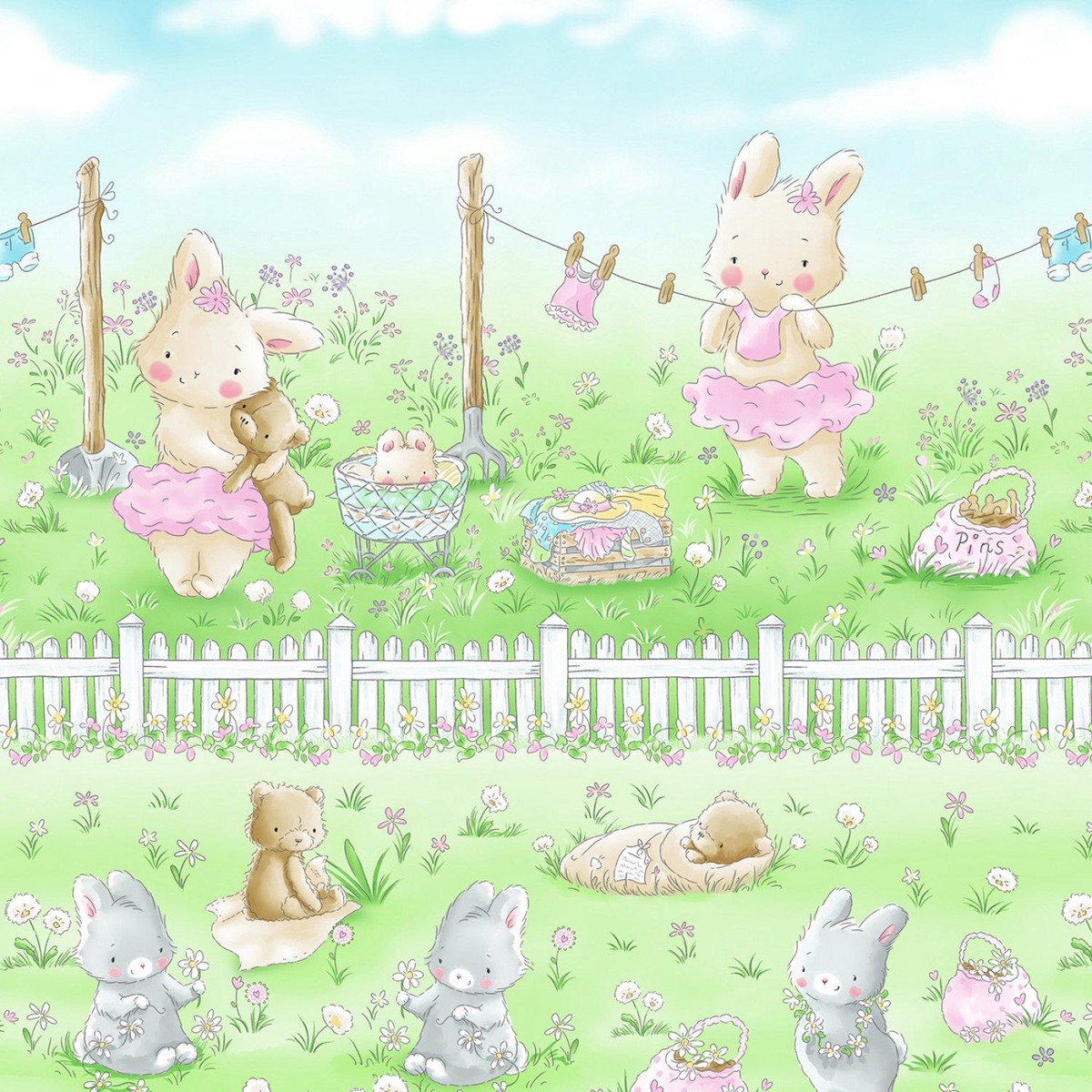 bunny in the meadow panel cf-7248