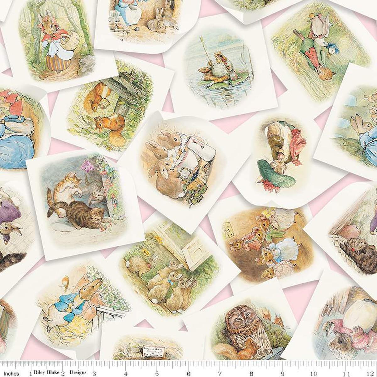 Peter Rabbit & Friends Main CD15860 Pink - Riley Blake Designs - DIGITALLY PRINTED Pages - Quilting Cotton Fabric - Licensed Product