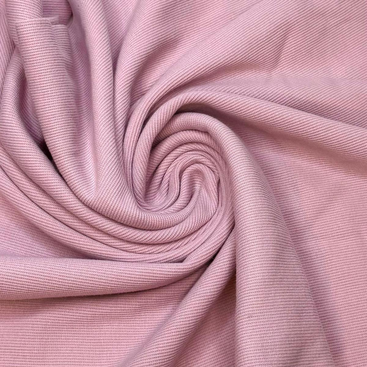 Cherry Blossom - Tubular Rib Knit Cotton Blend Knit - Pale Pink - 1.5M Bundle