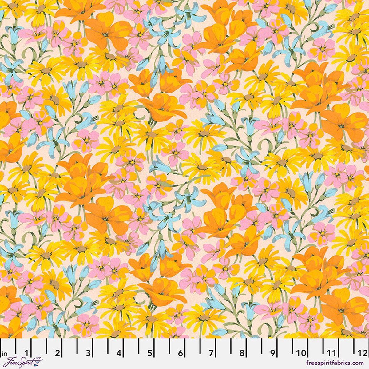 Golden Pacific Coast Nation of Flowers for FreeSpirit (14 yard)