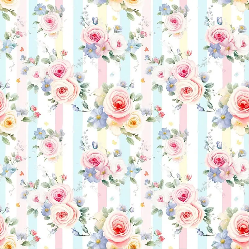 Shabby Pastel Rainbow Pattern #1 Fabric