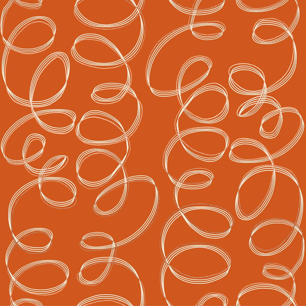 Unruly Nature - Ribbons on Orange, Metallic