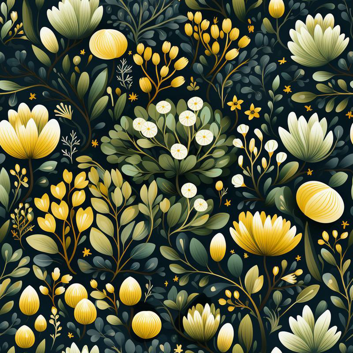 Botanical Garden Pattern 11 Quilting Cotton Fabric