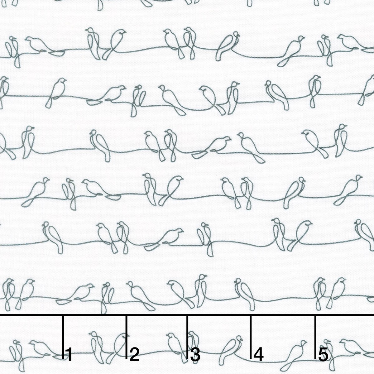 Flock Together - Birds on Wire White Yardage