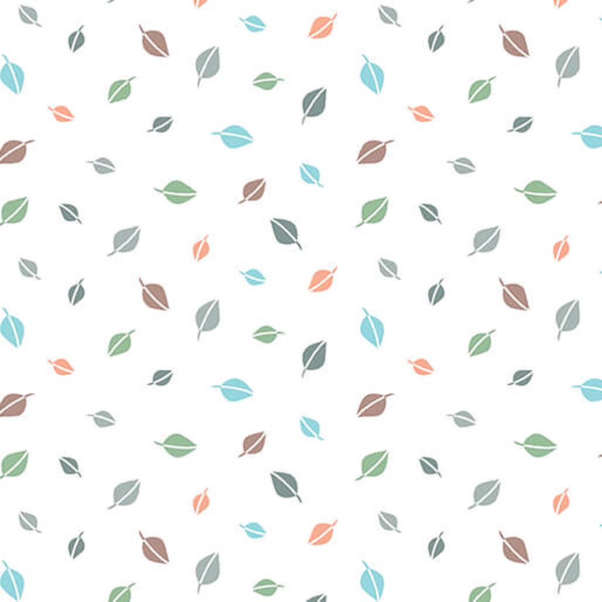 Cozy Forest Comfort Flannel - Forest Leaves - White 44"/45" Cotton Flannel Fabric per yard