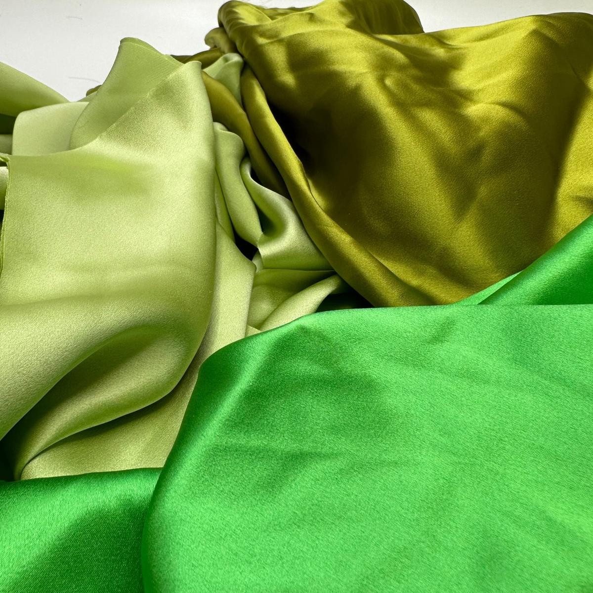 Lucky Lucky You - Off Cuts Satin Silk Woven - Green Multi - 0.5 Lb Bag