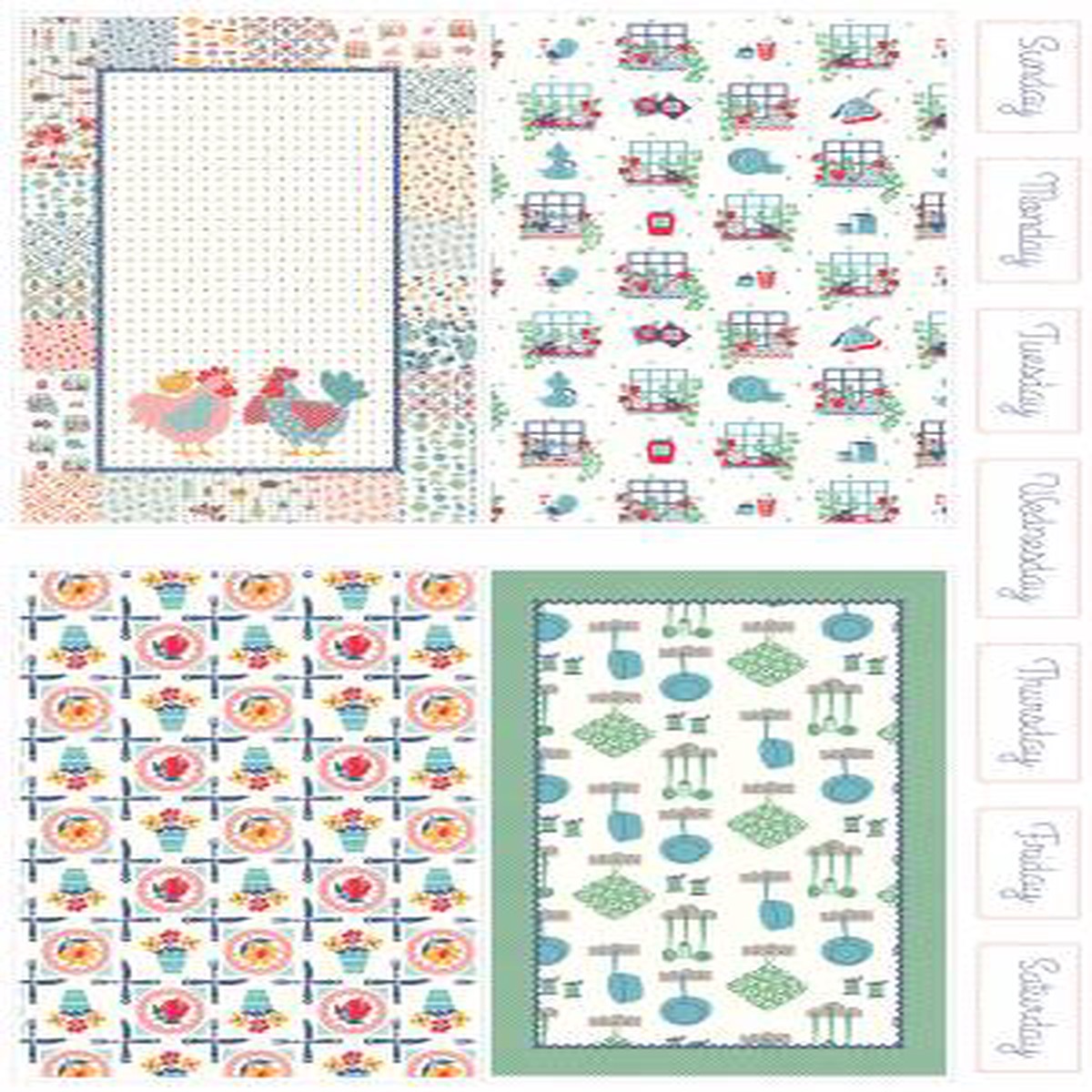 Cook Book Chicken Towel Panel
