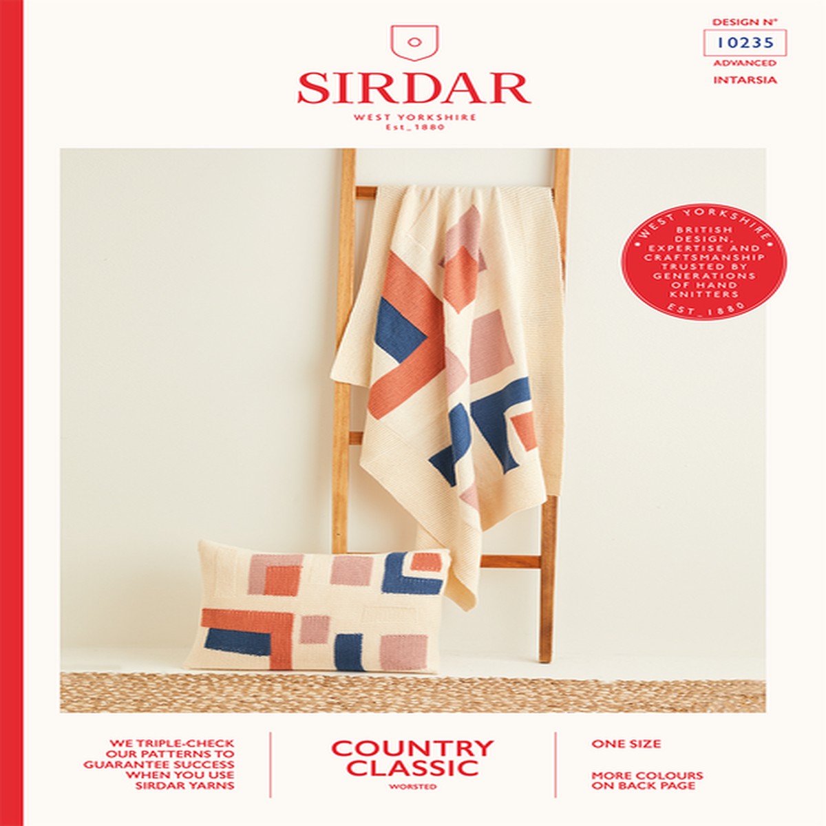 Geometric Shapes Blanket & Cushion in Sirdar Country Classic Worsted (10235) - PDF