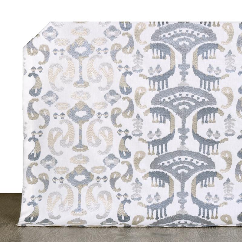 'Soft Creek' Fabric by the Metre (Gray/ Beige/ White)