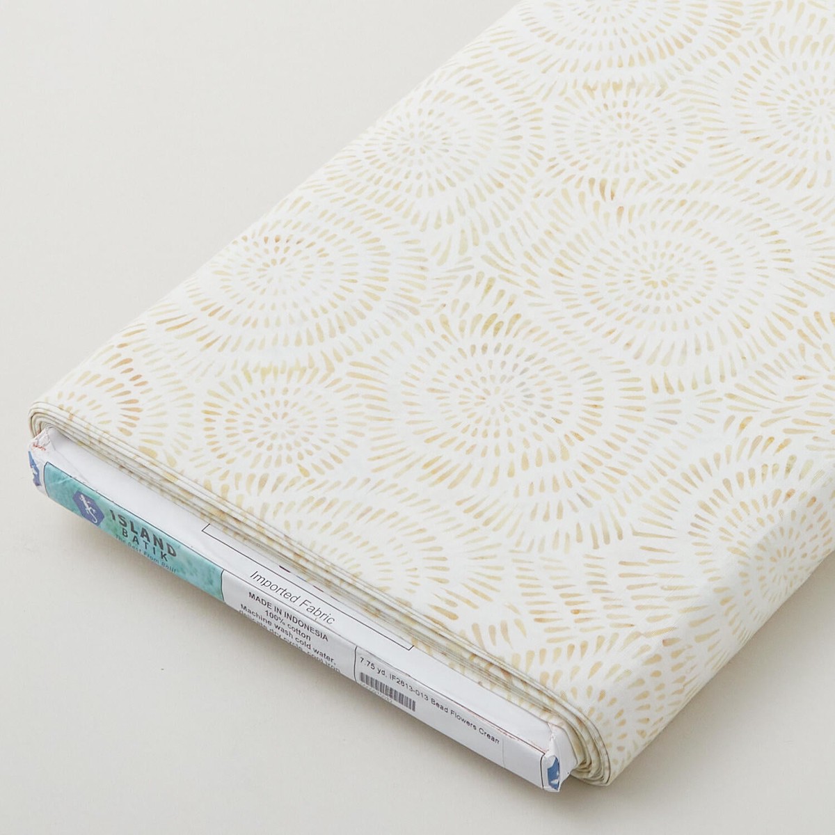 Bead Flowers Cream Batiks 8 Yard Bolt