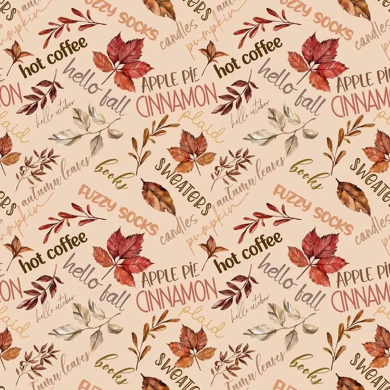 Autumn Phrases Fabric
