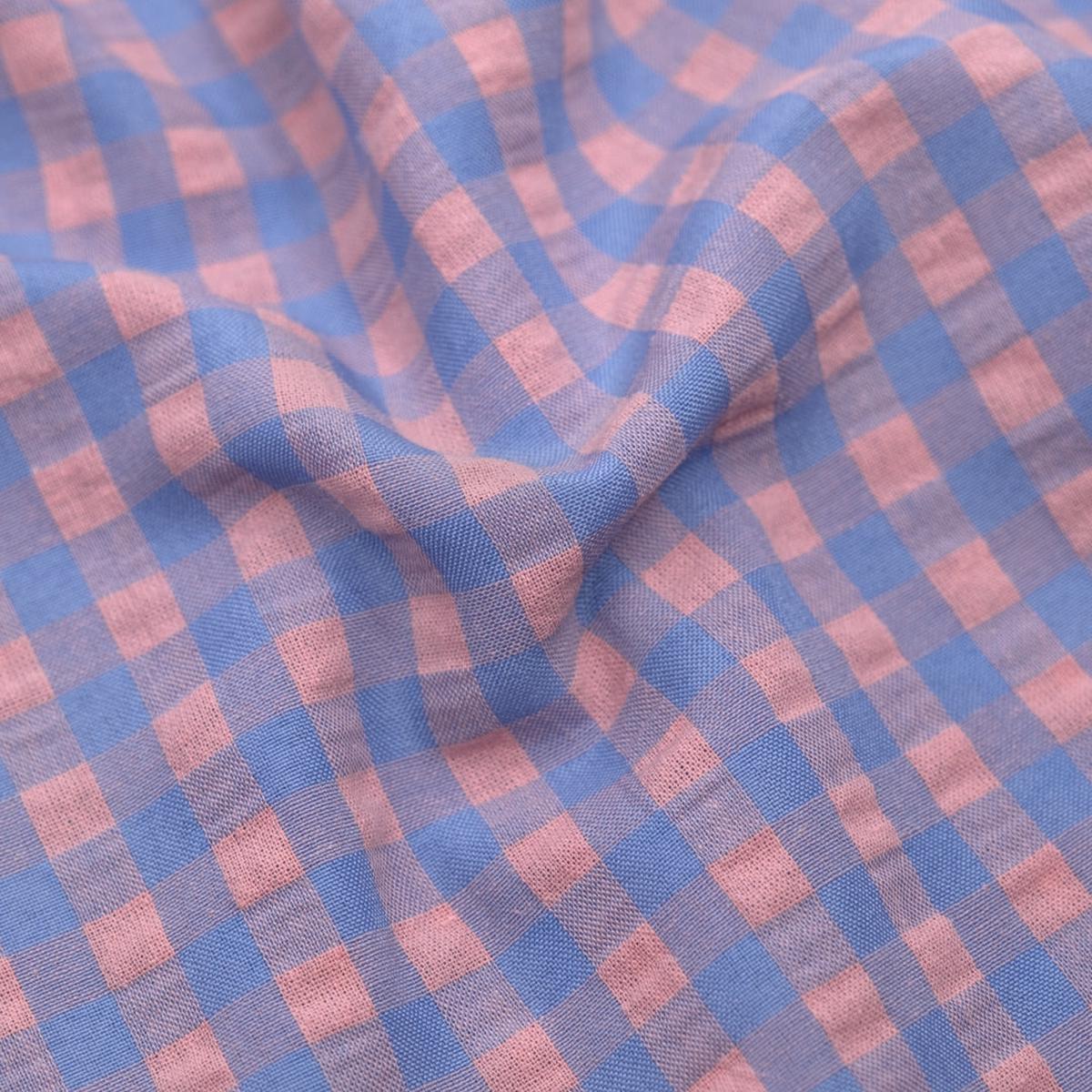 Carnival Gingham Seersucker - Cornflower/Petal