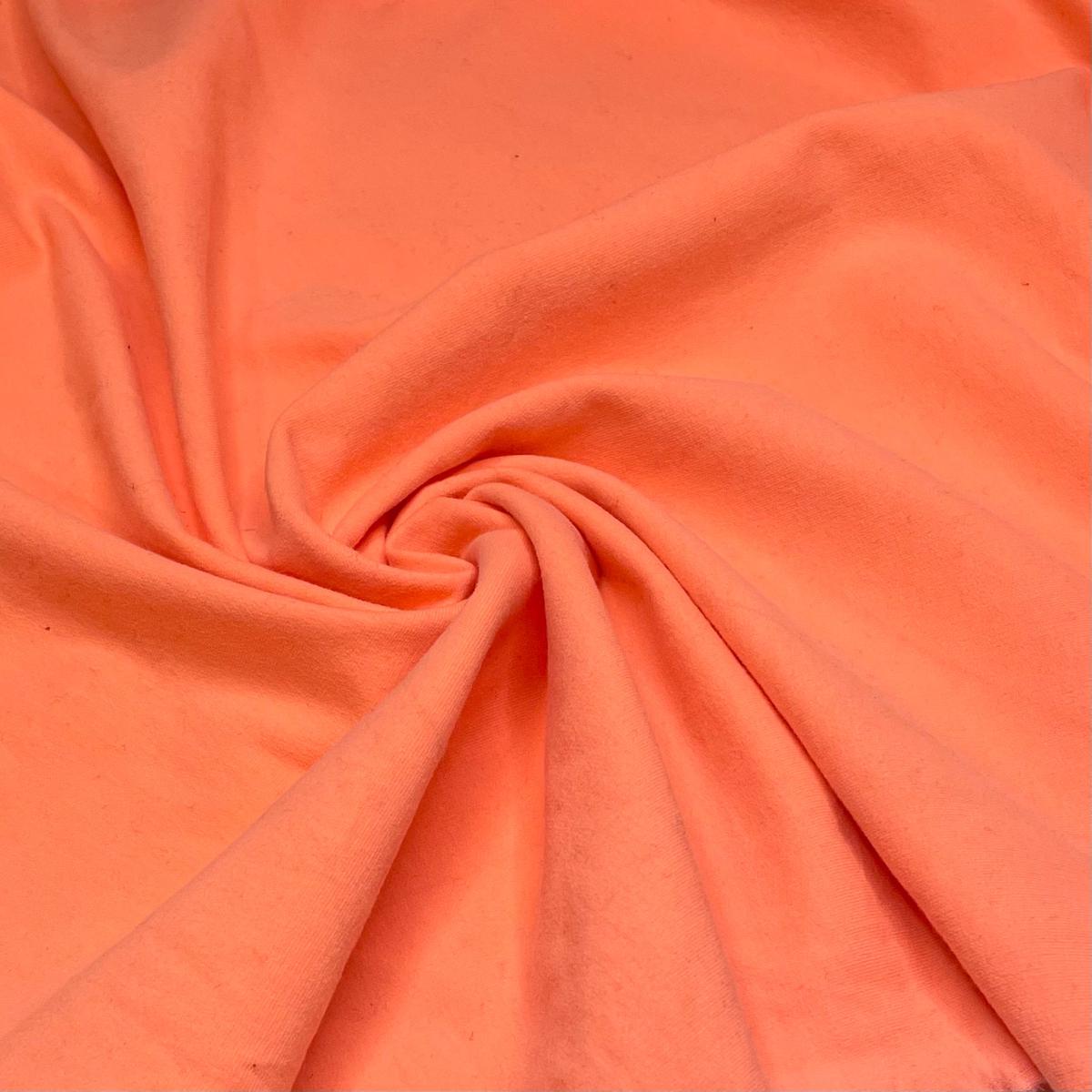 Neon Coral Vibes - French Terry Cotton Blend Knit - Light Orange - 0.8M Bundle