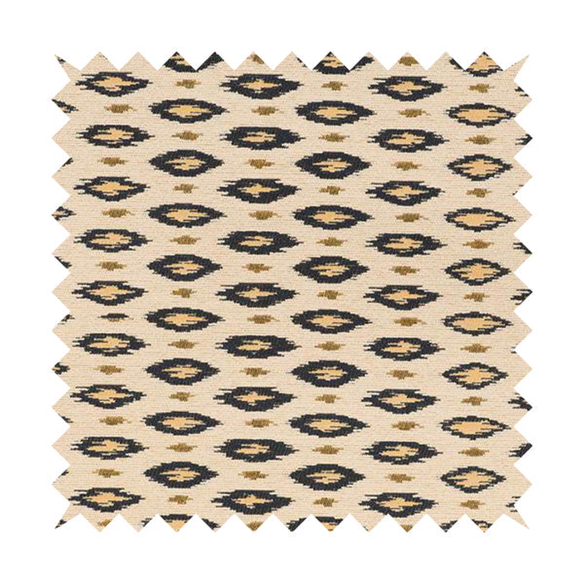 Ella Ikat Small Motif Design Navy Blue Colour Woven Jacquard Upholstery Fabrics JO-360