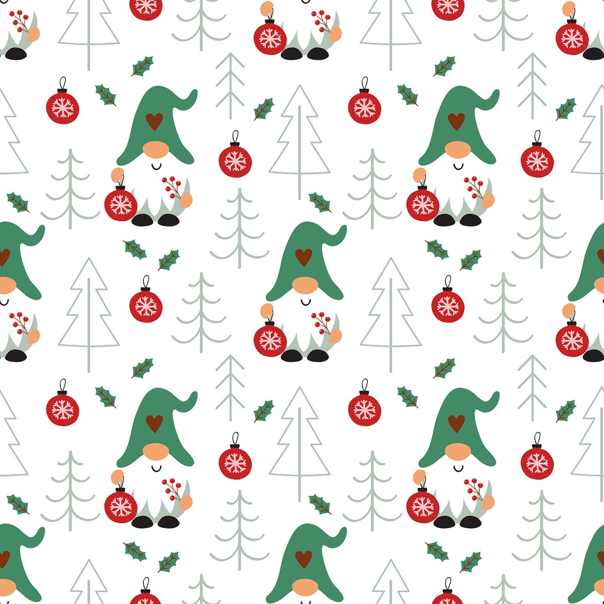 Decorating The Tree Fabric - White