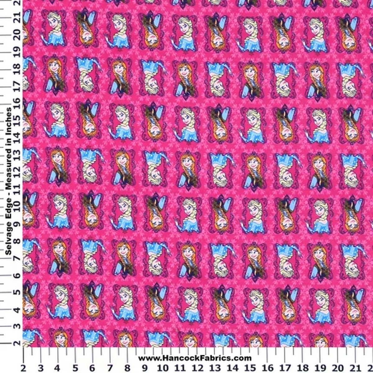 Disney Frozen Sisters Framed Flannel Fabric - BTY - Elsa and Anna