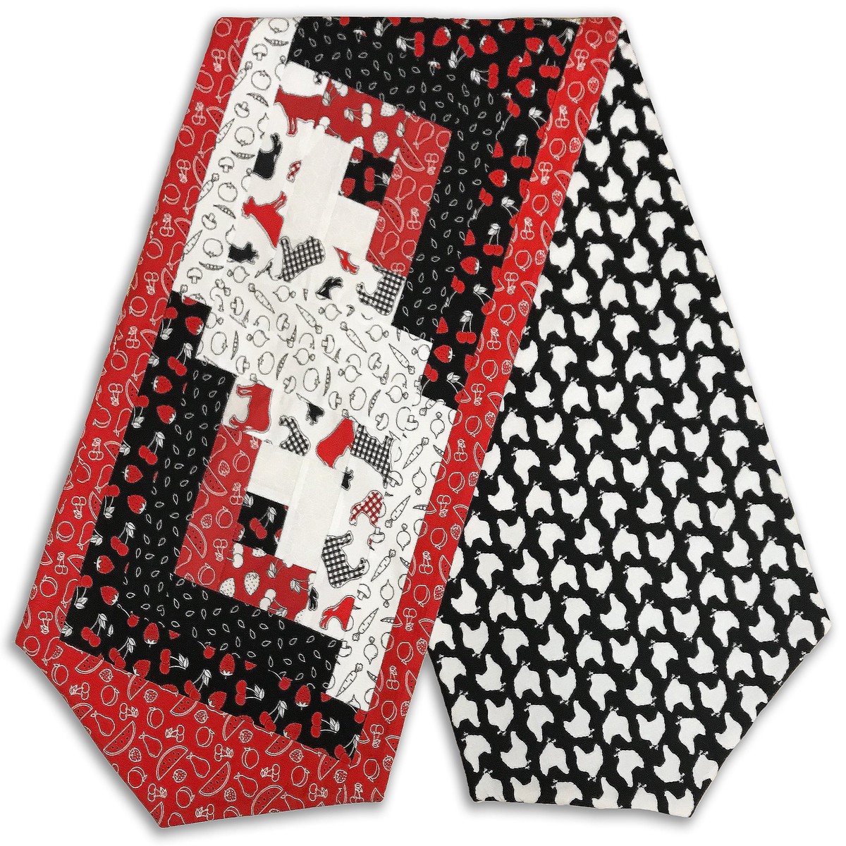 Henry Glass & Co. Pre-Cut Log Cabin Table Runner Kit - Country Fresh - Chickens
