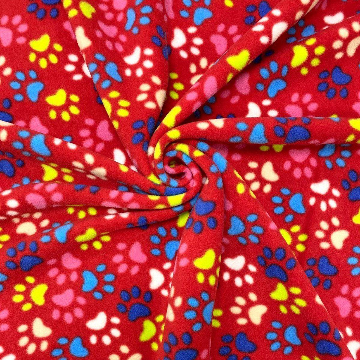 Paw Print Anti Pill Polar Fleece Fabric