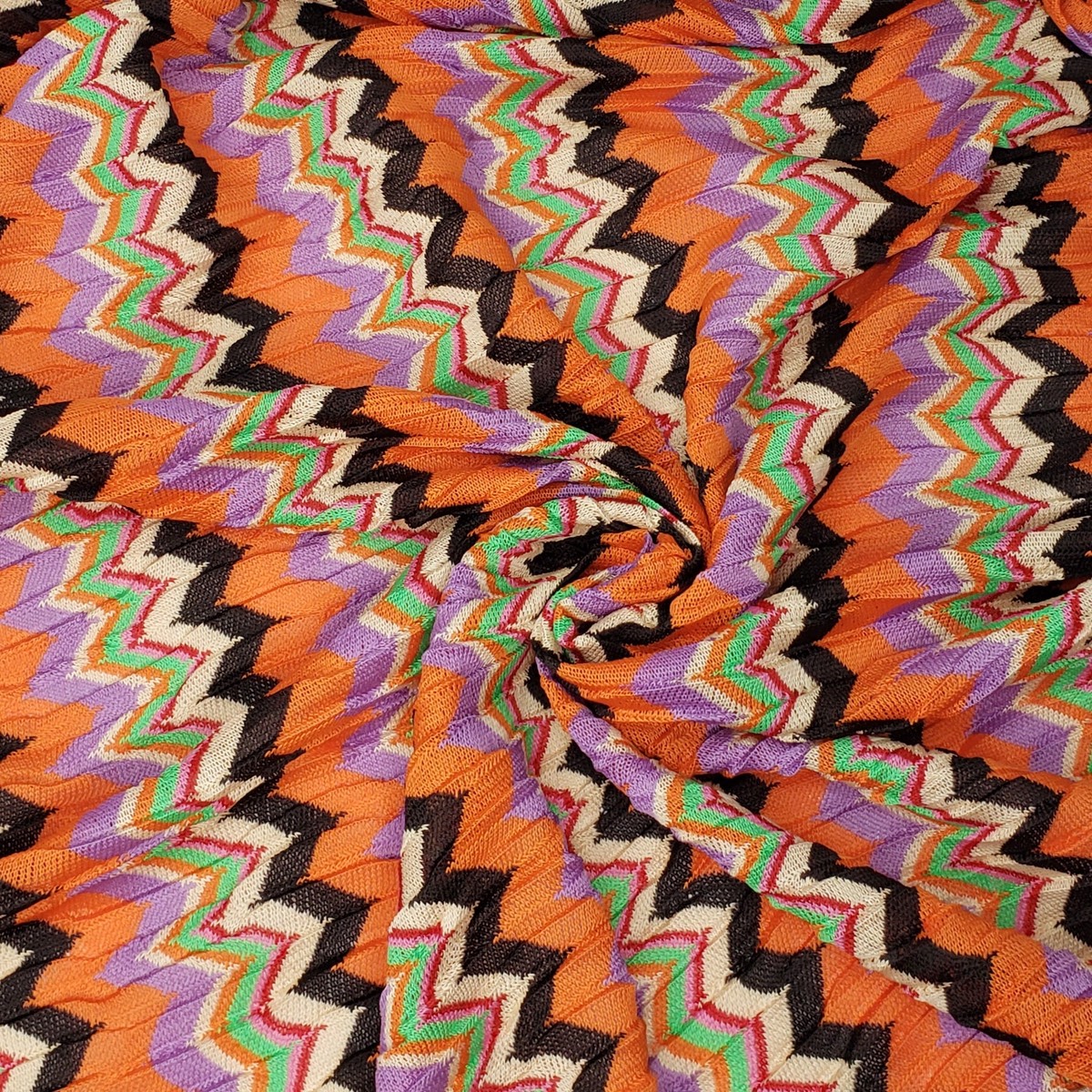 Tortilla Pinwheels - Poly Knit - Multi Chevron - 3M Bundle