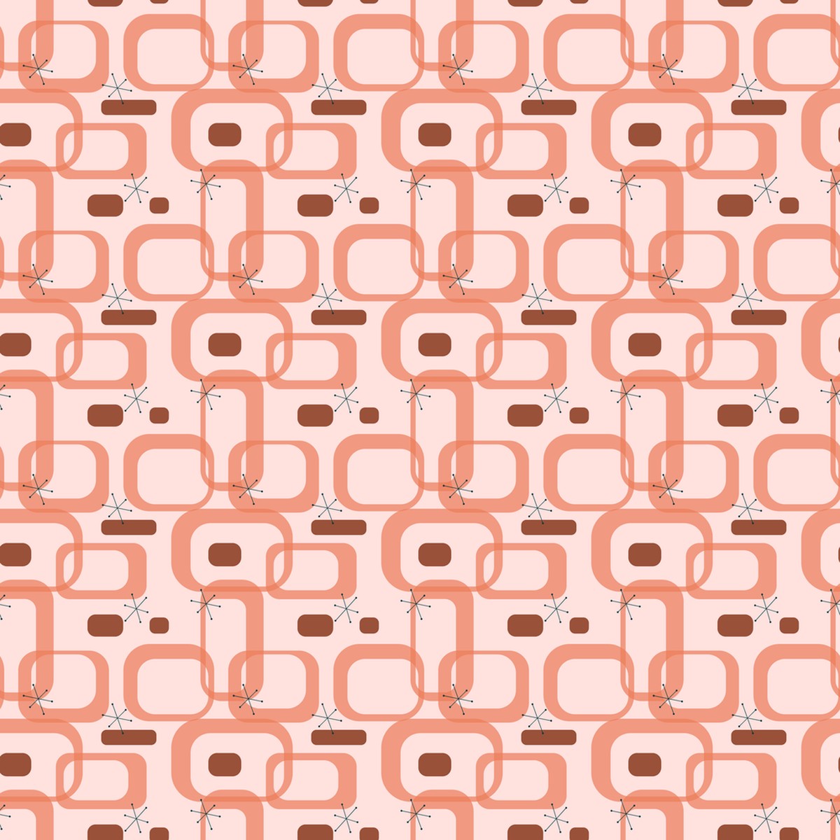 1950s Atomic Pattern 9 Fabric - Pink