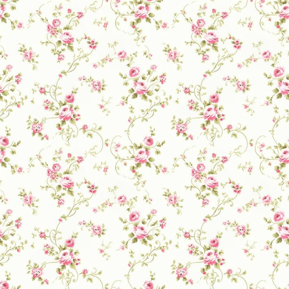 Floral Pink Cottage Gardens Pattern 11 Quilting Cotton Fabric