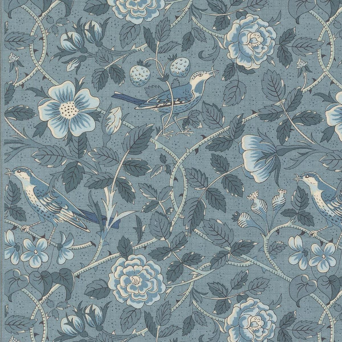 Moda Sacre Bleu - Oiseaux Florals French Blue 13972 16
