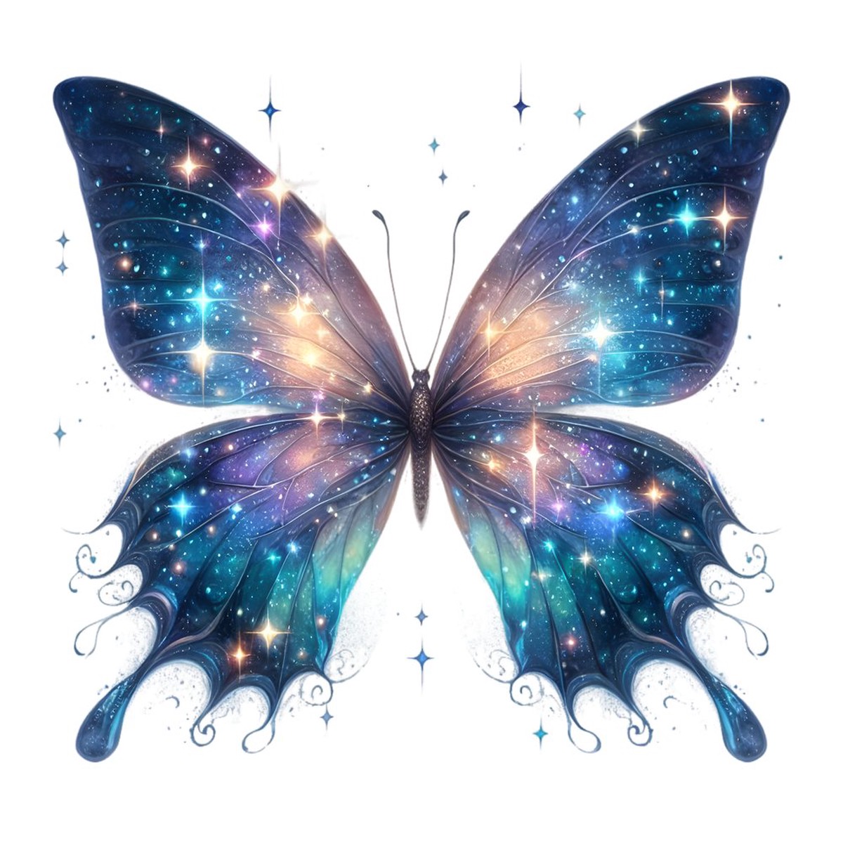 Mystical Butterflies Galaxy 1 Fabric Panel