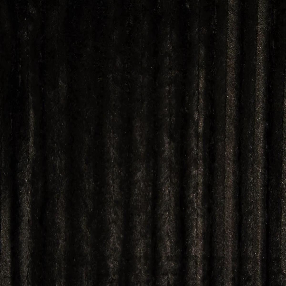 Ribbed Mink Faux Fur Fabric in Black