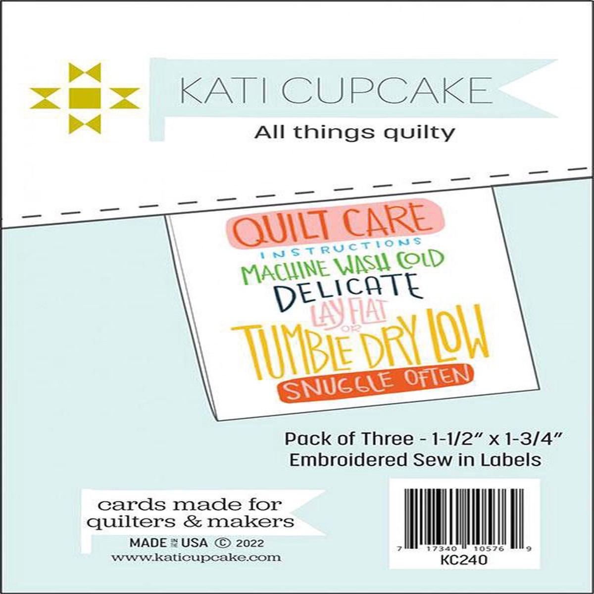 Sew in Labels Quilt Care 158243x1758243 Kati Cupcake