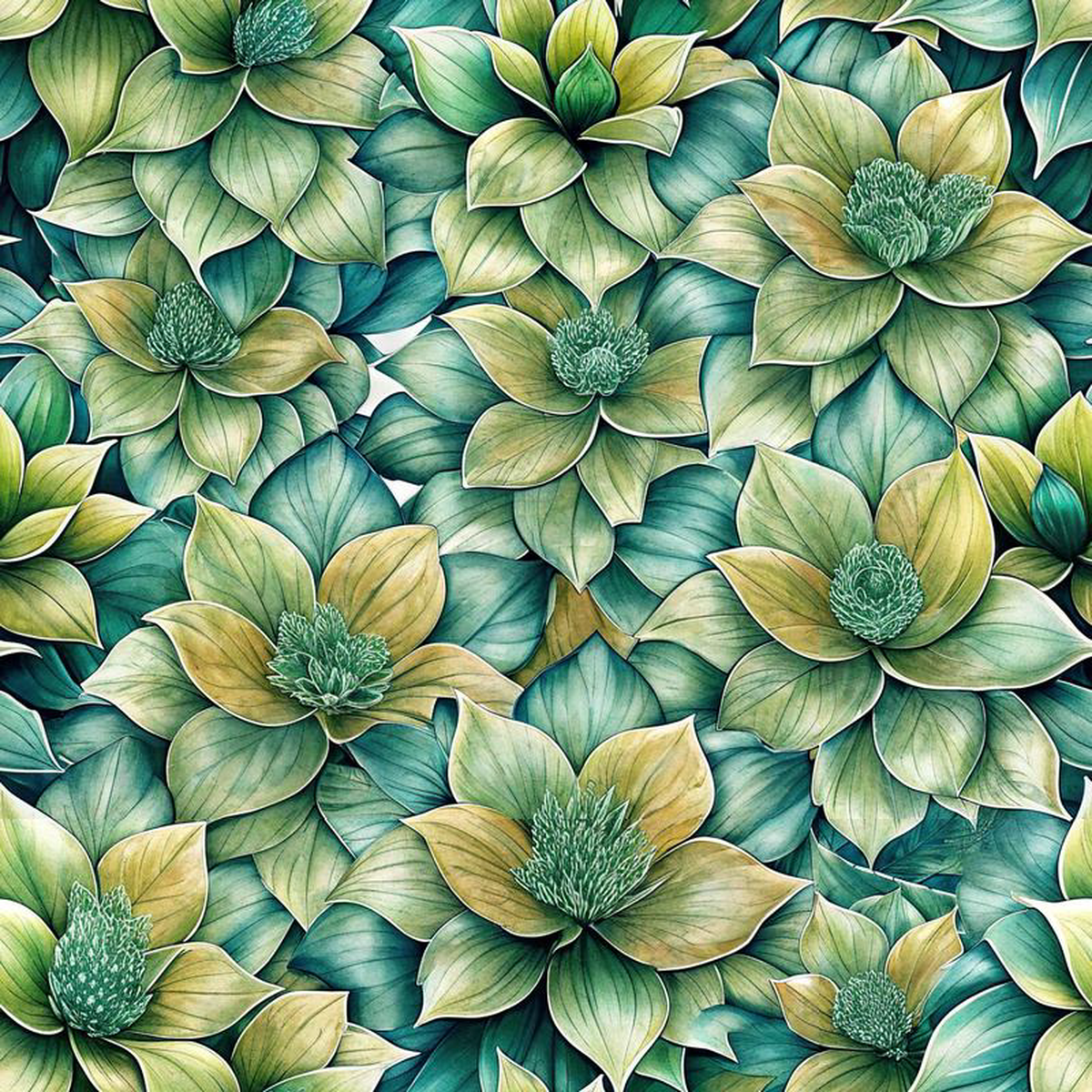 Beautiful Flowers Euphorbia Pattern 5 Quilting Cotton Fabric