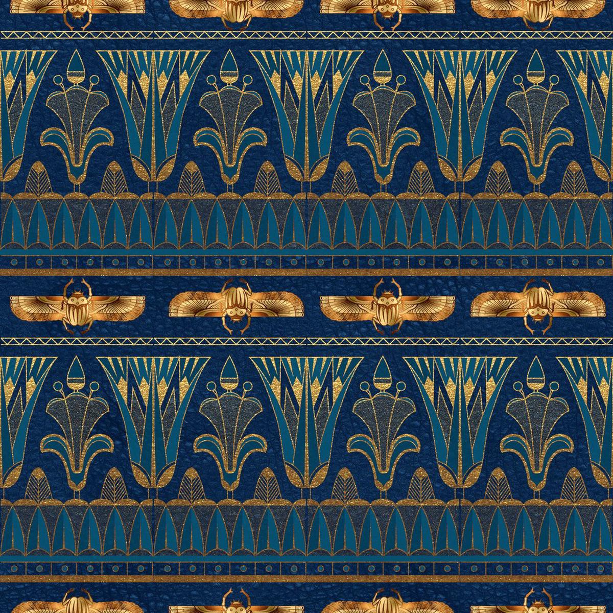 Golden Ancient Egypt Pattern #19 Fabric
