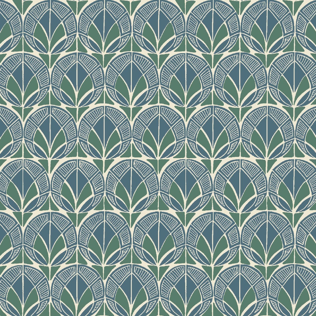 Susie Hetherington for Maywood Studio - Cottage Flowers - Peacock in Blue/Green
