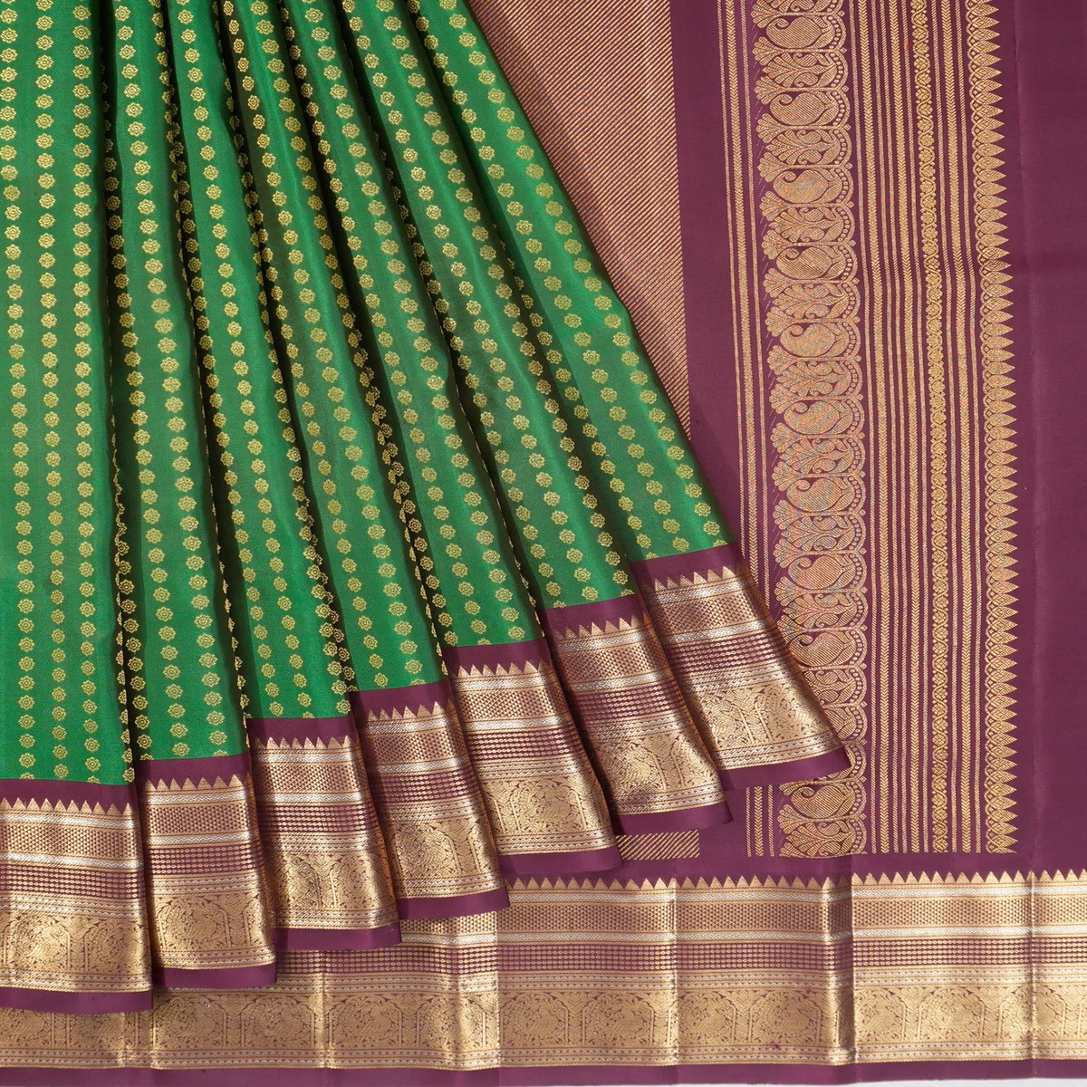 Classic Kanchipuram Silk Brocade Green Saree