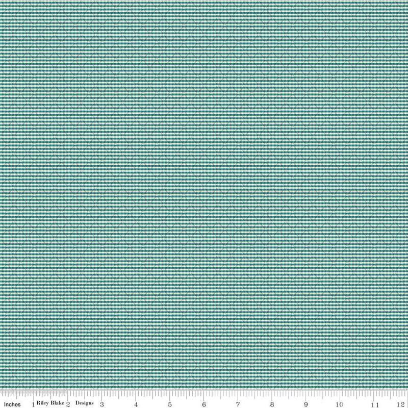 Fabric Riley Blake Teal Railroad Stripe Stitcher's Flannel by the Quarter Yard F15554-TEAL